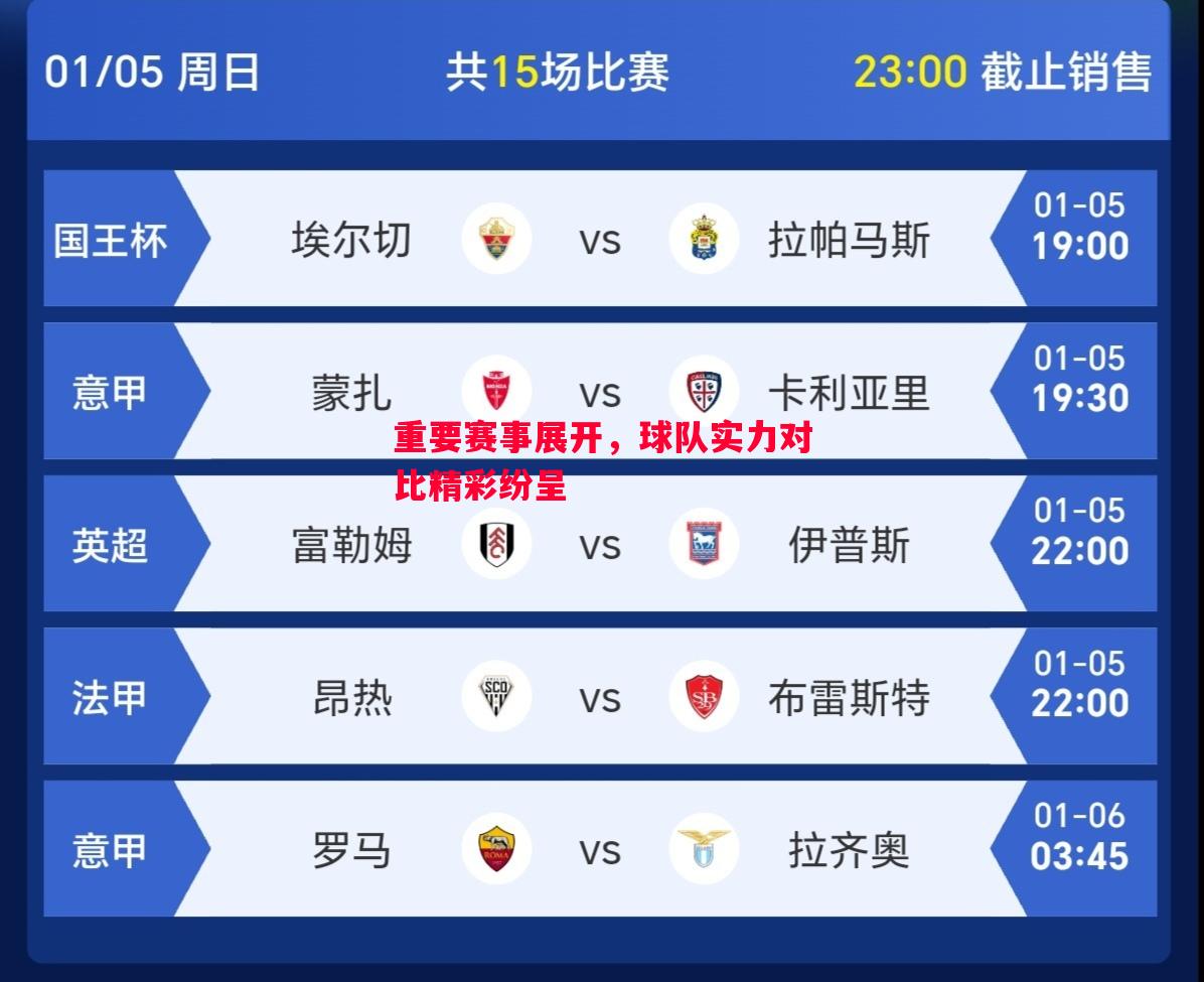 重要赛事展开,球队实力对比精彩纷呈 重要赛事展开,球队实力对比精彩纷呈